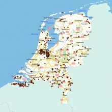 Locaties van de 5.000 toegevoegde geochemische sedimentanalyses. Locaties van de 5.000 toegevoegde geochemische sedimentanalyses.